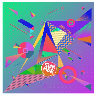 Üçgen geometrik tasarım vektör. Modern ve memphis tarzı arka poster, ileti sunumlar veya kimlik düzenleri için banner