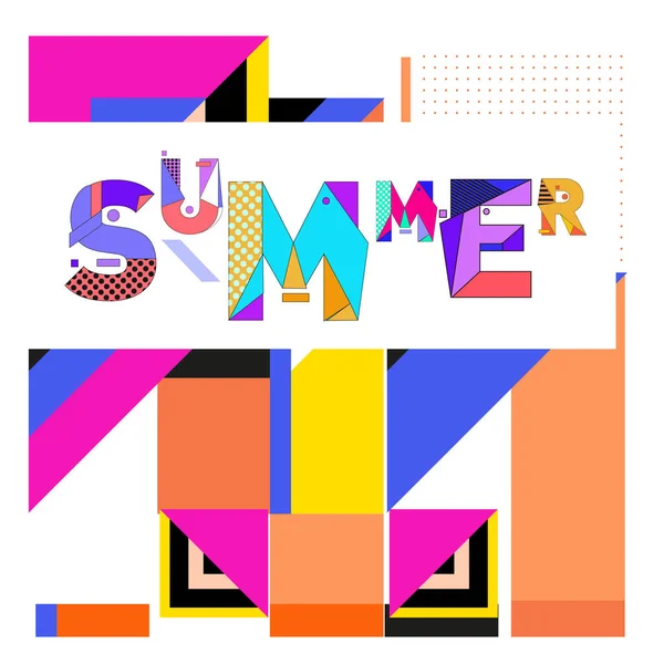 ベクトル幾何メンフィス夏コレクション ポスター夏用のデザイン テンプレートのホリデー シーズン — ストックベクタ