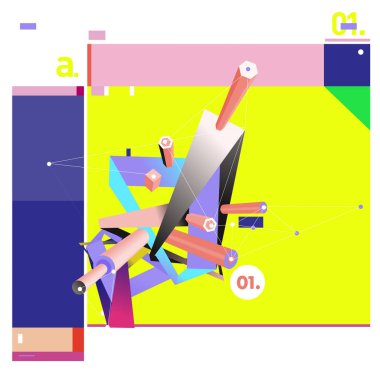 Trendy geometrik öğeleri arka planı ve desen tasarım. Modern Soyut Tasarım poster ve kapak şablonu.