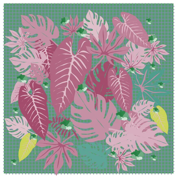 Feuilles Tropicales Graphiques Vectorielles Motif Lumineux Avec Une Texture Vibrante — Image vectorielle