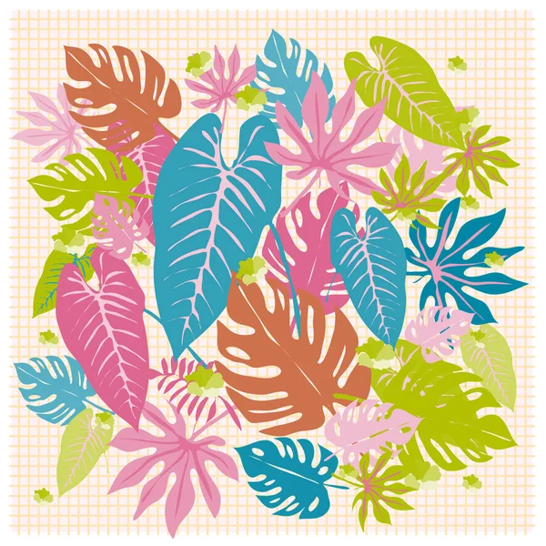 Feuilles Tropicales Graphiques Vectorielles Motif Lumineux Avec Une Texture Vibrante — Image vectorielle