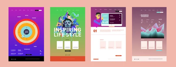 Plantilla Diseño Presentación Diseño Interfaz Sitio Web Ilustración Negocios Finanzas — Vector de stock