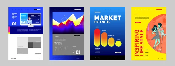 演示文稿和网站界面布局设计模板 数字和生活方式例证 — 图库矢量图片