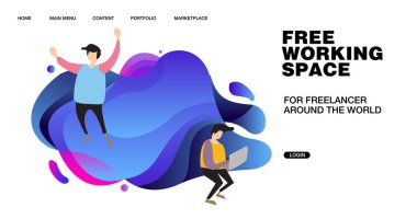 Çalışma alanı çizim ve tasarım için açılış sayfası için Banner