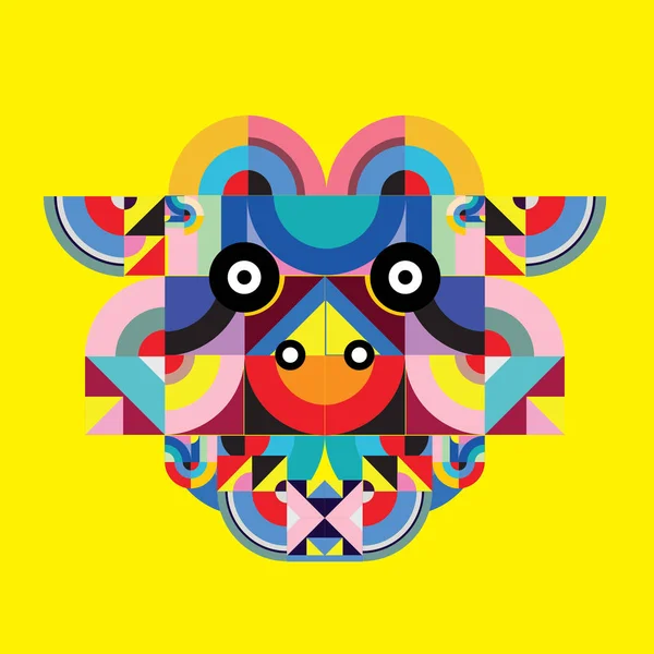 Máscara Rosto Animal Vetorial Ilustração Arte Colorida Para Carnaval —  Vetores de Stock