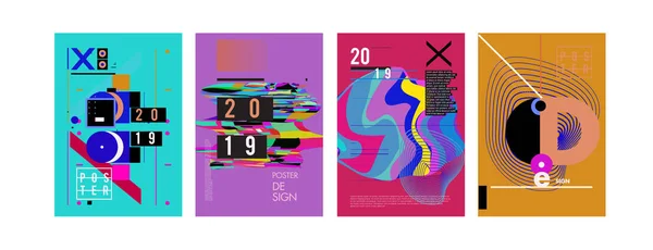 2019 Nueva Plantilla Diseño Póster Tipografía Vectorial Moda Collage Ilustración — Archivo Imágenes Vectoriales