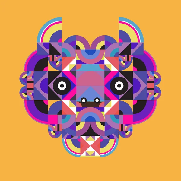 Vector Colorido Abstracto Ilustración Poligonal Animal Mascarilla Con Forma Geométrica — Archivo Imágenes Vectoriales