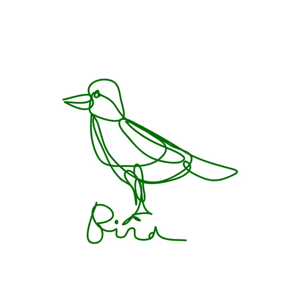 Grafika Liniowa Logo Ptak Rysunek Proste Minimalistyczne — Wektor stockowy