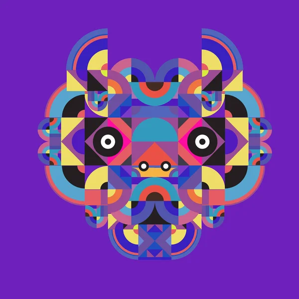 vector colorful abstract polygonal illustration animal face mask with abstract geometric shape