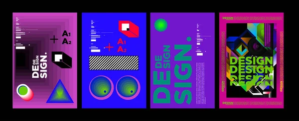 Okładka Plakat Projekt Szablonu Dla Magazynu Typografia Wektor Ilustracja Kolorowy — Wektor stockowy