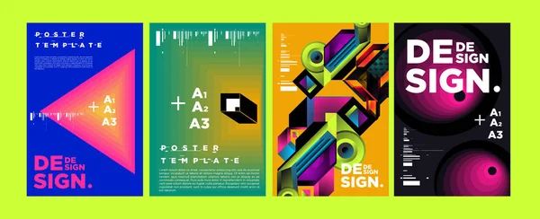 Okładka Plakat Projekt Szablonu Dla Magazynu Typografia Wektor Ilustracja Kolorowy — Wektor stockowy