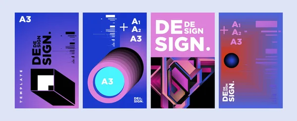 Cover Und Poster Design Vorlage Für Magazine Trendige Vektortypografie Und — Stockvektor