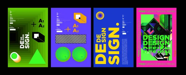 Шаблон Дизайну Обкладинок Плакатів Журналу Модний Вектор Типографія Барвиста Ілюстрація — стоковий вектор