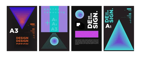 Cover Und Poster Design Vorlage Für Magazine Trendige Vektortypografie Und — Stockvektor