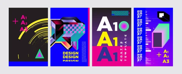 Dekking Poster Ontwerpsjabloon Voor Magazine Trendy Vector Typografie Kleurrijke Afbeelding — Stockvector