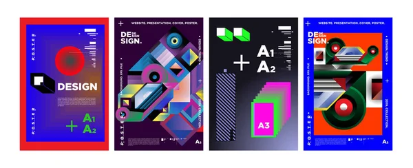 Kapak Poster Tasarım Şablonu Dergisi Için Trendy Vektör Tipografi Renkli — Stok Vektör