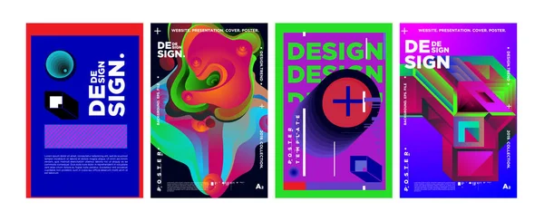 Dekking Poster Ontwerpsjabloon Voor Magazine Trendy Vector Typografie Kleurrijke Afbeelding — Stockvector