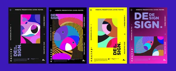 Plantilla Carteles Portada Para Festival Arte Música Verano Para Eventos — Vector de stock