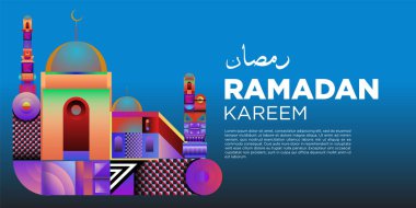 Vektör renkli Ramazan İslam tebrik kartı ve afiş
