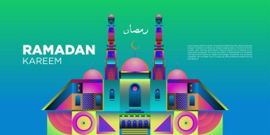 Vektör renkli Ramazan İslam tebrik kartı ve afiş