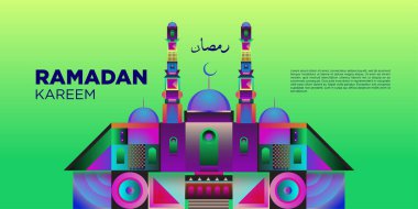 Vektör renkli Ramazan İslam tebrik kartı ve afiş