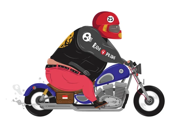 Man Classic Motorcycle Illustration Vector — Stock Vector