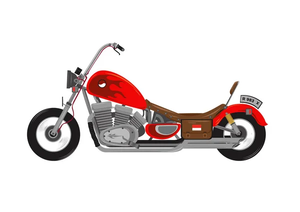 Classic Motorcycle Illustration Vector — Stock Vector