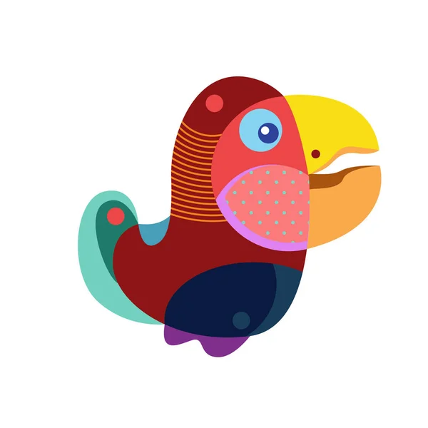 Ilustración Vectorial Pájaro Colorido Ilustración Puede Utilizar Para Logotipo Patrón — Vector de stock