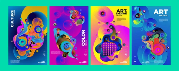 Art Culture Fashion Colorful Illustration Poster Abstract Illustration Festival Exhibition — Stock Vector