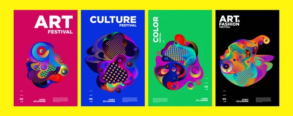 Cartel Ilustración Colorida Arte Cultura Moda Resumen Ilustración Para Festival — Vector de stock