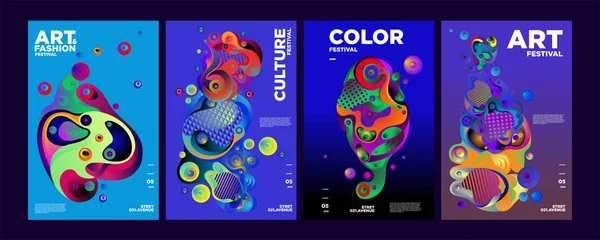 Cartel Ilustración Colorida Arte Cultura Moda Resumen Ilustración Para Festival — Vector de stock
