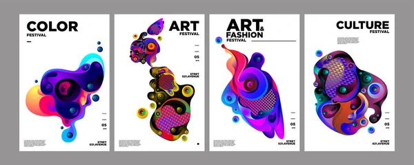 Art Culture Fashion Colorful Illustration Poster Abstract Illustration Festival Exhibition — Stock Vector