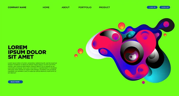 Site Web Page Atterrissage Arrière Plan Avec Style Moderne Fluide — Image vectorielle