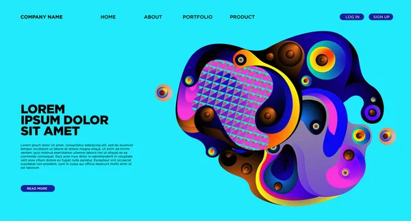 Site Web Page Atterrissage Arrière Plan Avec Style Moderne Fluide — Image vectorielle