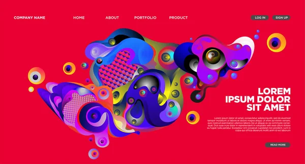 Website Landing Page Background Abstract Fluid Style — Stock Vector