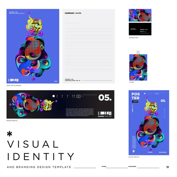 ベクトル背景イラストビジュアルアイデンティティブランドテンプレート イベント ブランド デジタル バナー ウェブサイトのためのカラフルな背景イラスト — ストックベクタ