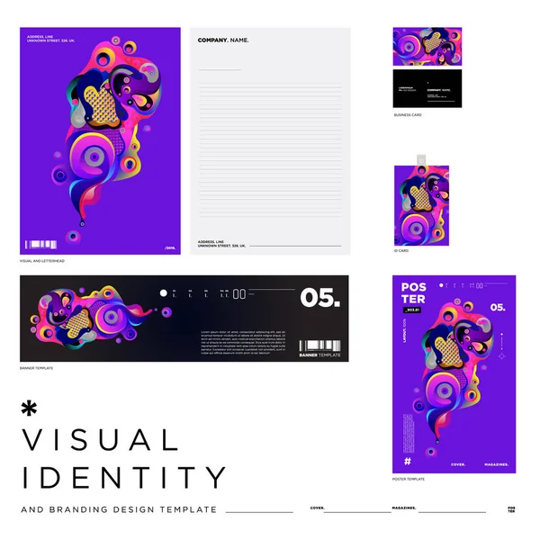 ベクトル背景イラストビジュアルアイデンティティブランドテンプレート イベント ブランド デジタル バナー ウェブサイトのためのカラフルな背景イラスト — ストックベクタ