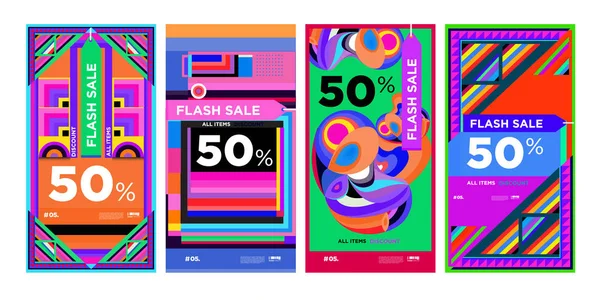 Modern Geometric Pattern Background Digital Mobile Sale Banners Sale Banner — Stock Vector