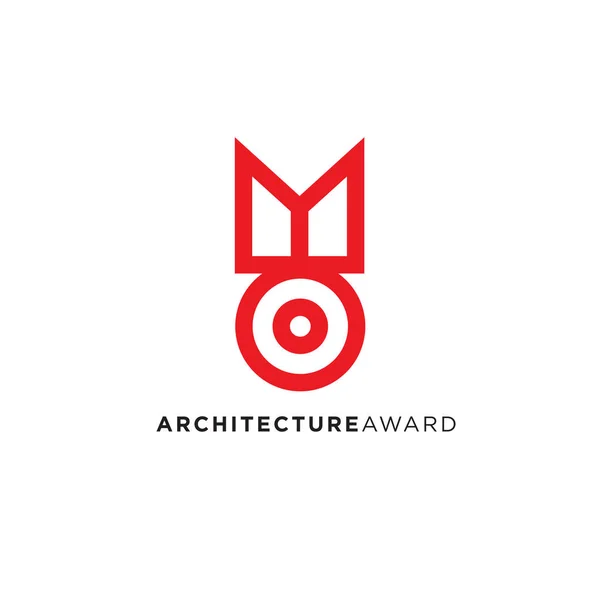Logo Del Premio Architettura Minimalista Vettoriale Stile Piatto — Vettoriale Stock