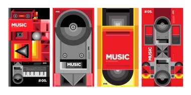 Vektör seti müzik olay poster tasarım şablonları 