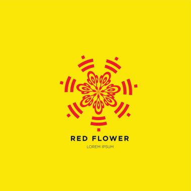 çiçek logosu simgesi vektör illüstrasyon   