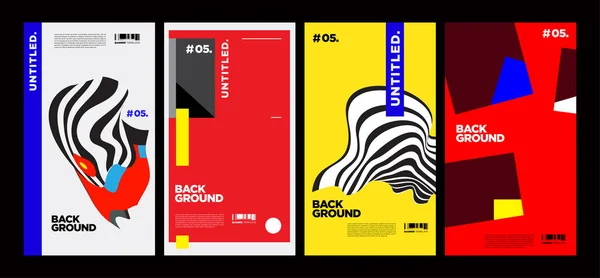 Dergi için Kapak ve Poster Tasarım Şablonu. Kapak, kitap, sosyal medya hikayesi ve Sayfa Düzeni Tasarımı için Tipografi ile Trendy Soyut Renkli Geometrik ve Eğri Vektör İllüstrasyon Kolaj.