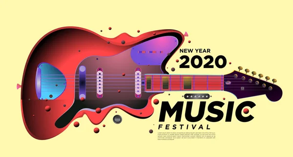 Festival Musique Illustration Design Pour 2020 Nouvel Fête Événement Illustration — Image vectorielle