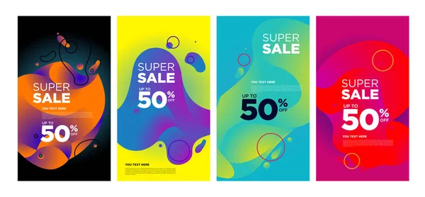 Vector Fluido Moderno Para Grandes Ventas Banners Design Plantilla Promoción — Archivo Imágenes Vectoriales