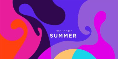 Yaz koleksiyonu için vektör renkli sıvı ve akışkan arkaplan