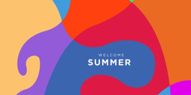 Yaz koleksiyonu için vektör renkli sıvı ve akışkan arkaplan