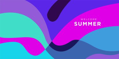 Yaz koleksiyonu için vektör renkli sıvı ve akışkan arkaplan