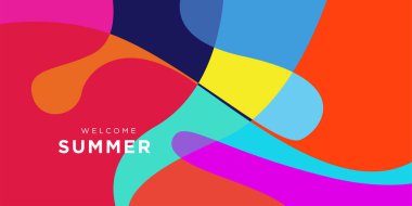 Yaz koleksiyonu için vektör renkli sıvı ve akışkan arkaplan