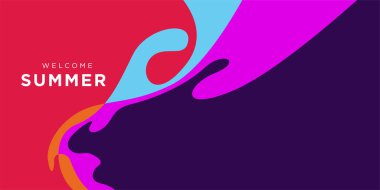 Yaz koleksiyonu için vektör renkli sıvı ve akışkan arkaplan