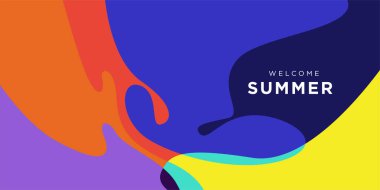 Yaz koleksiyonu için vektör renkli sıvı ve akışkan arkaplan